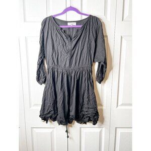 Apiece Apart Vereda Black Long Sleeve Eyelet Mini Dress Women's Size 0